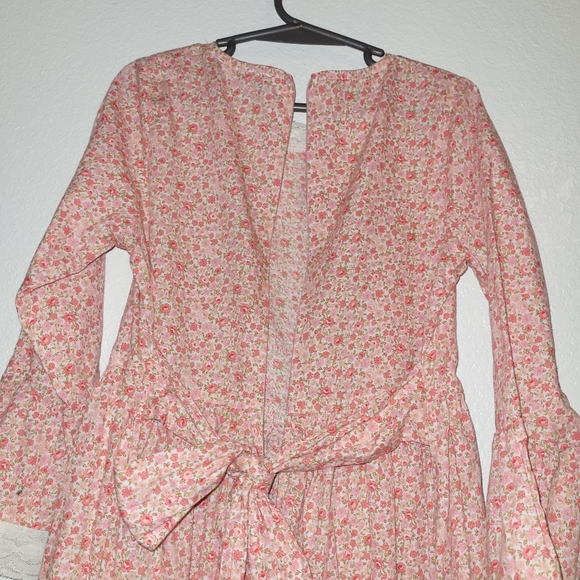 3/$25 Scarlet Darkness Girls Dress Pink Floral Prairie Lace Cottagerore 8-9Y - Picture 5 of 11